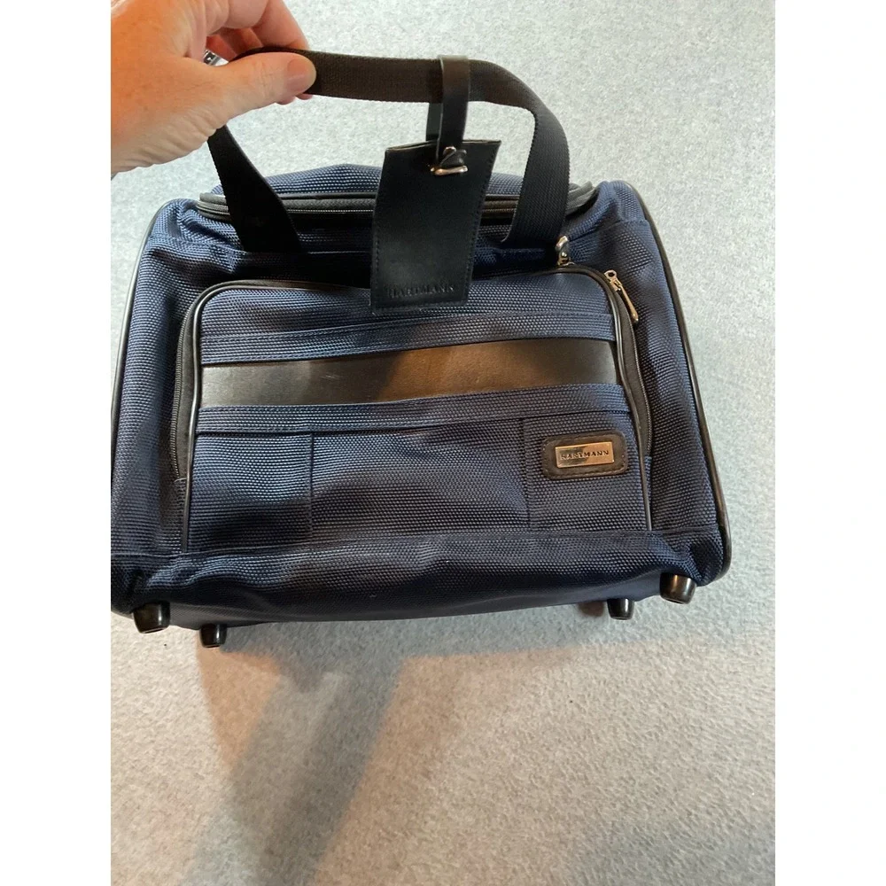 Hartmann Navy Blue Ballistic Nylon Duffel Bag Travel Carry On Luggage Bag